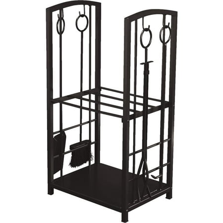 Log Home Set - Home Impressions Fireplace Tool Set with Log Rack