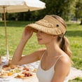 thumbnail image 6 of Yhmxh Beach Sun Visor Hats for Women, Fringe Straw Sun Visor Hat for Women, Wide Brim UPF50+ Sun Protection Straw Cap for Summer, Beach, Golf, Hiking & Outdoor Activities, 6 of 6