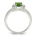 thumbnail image 5 of Auriga Fine Jewelry 925 Sterling Silver Lime Green and White Cubic Zirconia Engagement Ring Size 8 for Women, 5 of 6