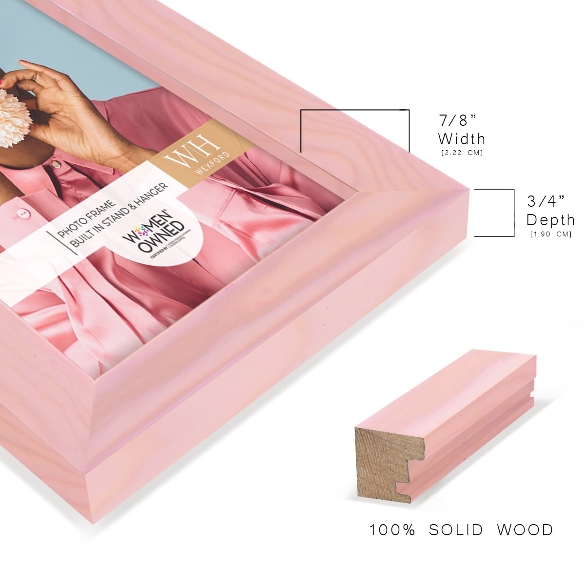 Wexford Home Woodgrain 5" x 7" Sunset Pink Picture Frame (Set of 6)