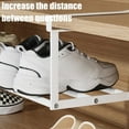 thumbnail image 4 of Adjustable Retractable Shoe Rack - Household Shoe Cabinet Layered Partition Shelf, Space-Saving Under-Cabinet Hanging Basket, Metal-Plastic Shoe Storage Rack for Closet & Entryway,28*8*5in, White, 4 of 5