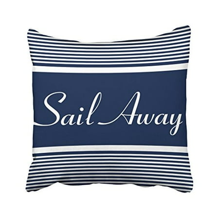 Nautical Throw Pillows Navy WinHome Square Throw Pillow Covers Retro Navy Blue Striped Nautical Sail Away Customizable Pillowcases Polyester 18 X 18 Inch With Hidden Zipper Home Sofa Cushion Decorative Pillowcase ()