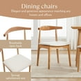 thumbnail image 3 of Dayalane Mid Century Modern Dining Chairs Set of 2,Linen Upholstered Farmhouse Chairs with Open Back,Side Dining Chairs with Natural Wood Legs for Dining Room, Kitchen, Restaurant,Beige, 3 of 7