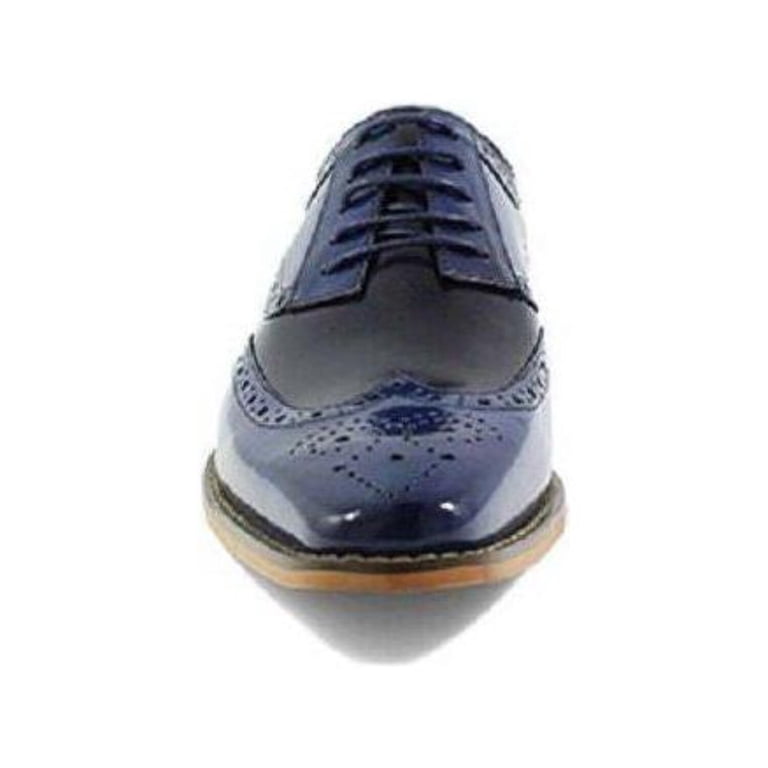 NEW Stacy Adams Navy Blue Wingtip Oxfords 10.5 M Stacy Adams Mens Shoes Blue Texture Plain Toe 25472-400 IS main image 2