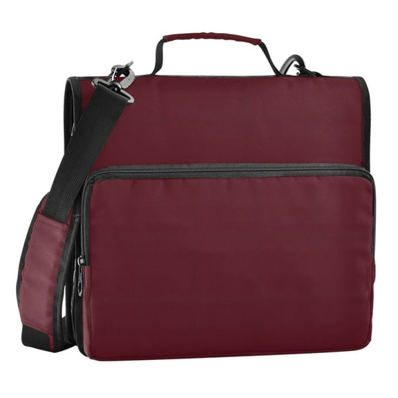 ALAZA Zipper Binder Dark Red 3 Ring Trapper Keeper File Folder Organizer Bag