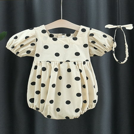 

Hunpta Toddler Baby Girls Polka Dot Backless Ruffled Romper Bodysuit Birthday Party Playsuits Clothes With Headband