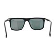 thumbnail image 4 of Mens No Glare Polarized Flat Top Horn Rim Rectangle Sunglasses Matte Black Red Mirror, 4 of 4