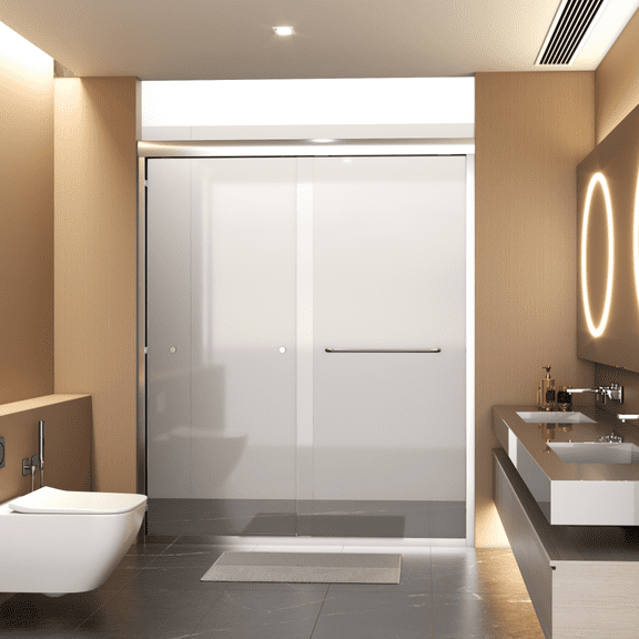 56-60"W x 72"H Semi-Frameless Double Sliding Bypass Shower Door, 1/4"(6mm) SGCC Tempered Glass, Chrome