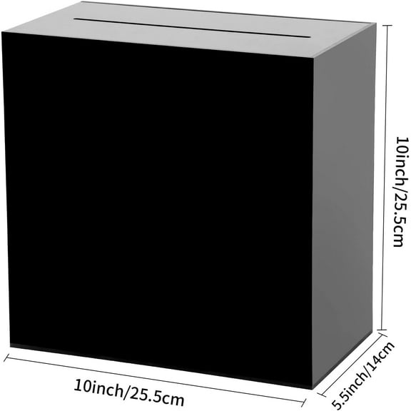 Black Acrylic Wedding Card Box Gift Card Holder for Weddings, Anniversaries & Parties