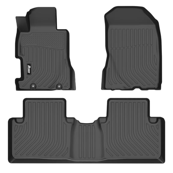 Ikon Motorsports 3D Molded TPE Floor Mats Fits 2006-2011 Honda Civic Sedan 4DR, Black Waterproof Non-Slip Floor Liners, Front 2nd Row Carpets 3PCS