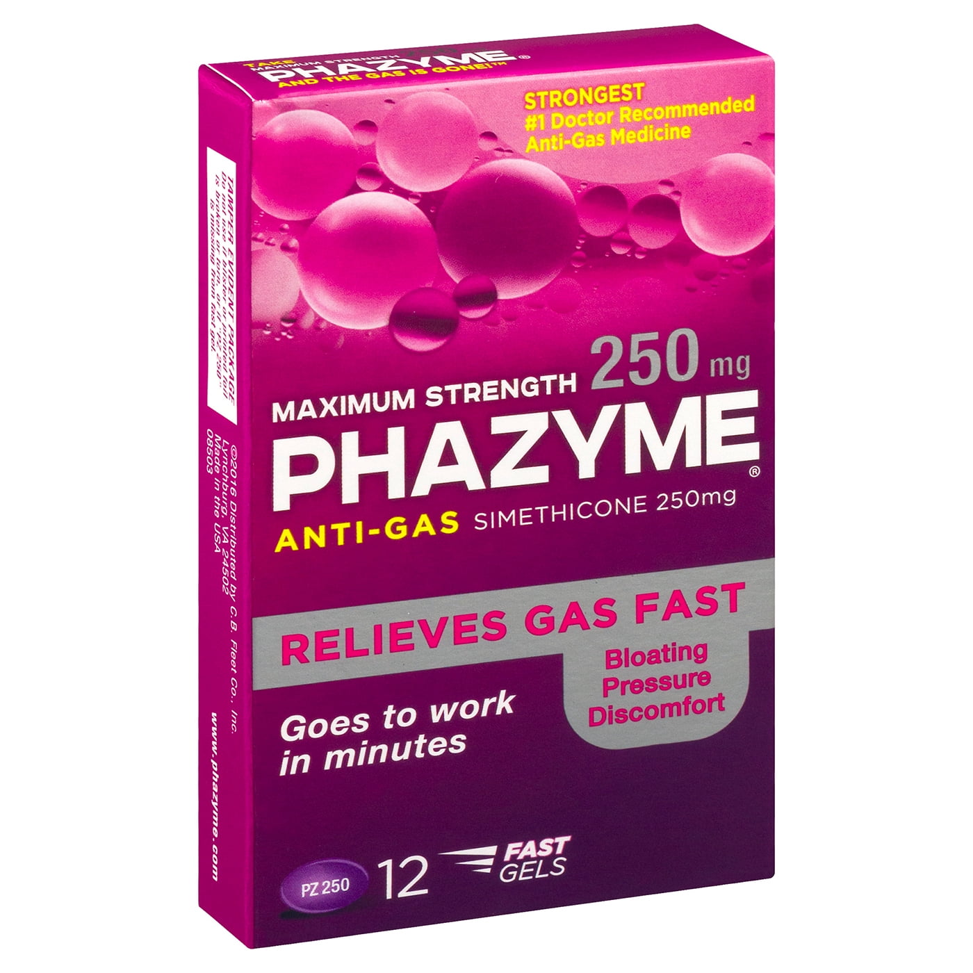Phazyme Maximum Strength Gas & Bloating Relief, Gas Relief Works in Minutes, 12 Fast Gels
