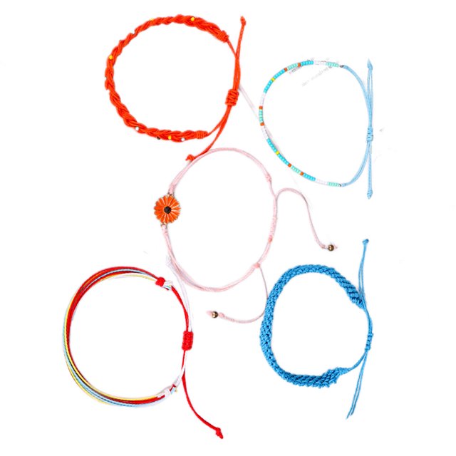 yingyy 1 Set Bohemian Bracelet Adjustable INS Style Drawstring Beaded Bracelet Fashion Accessory Valentines Day for Women B Style 1Set