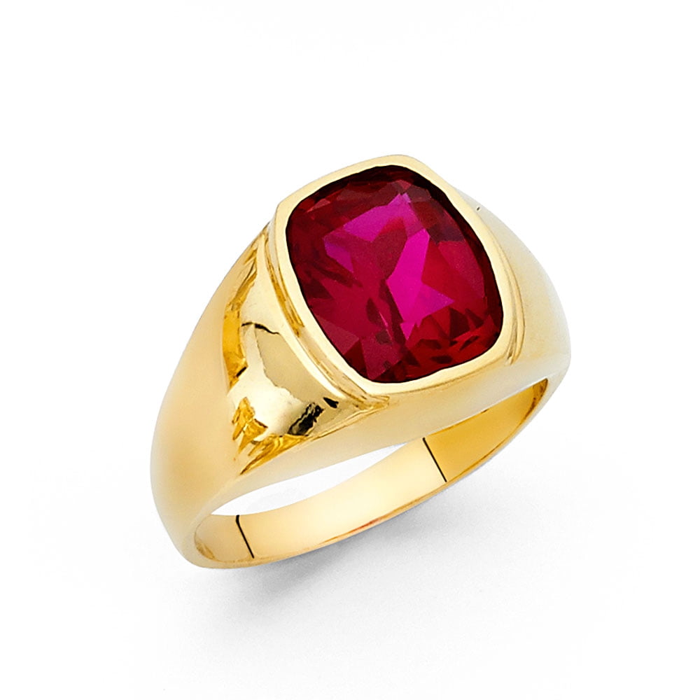 FB Jewels 14K Yellow Gold Cubic Zirconia CZ Mens Fashion Anniversary ...
