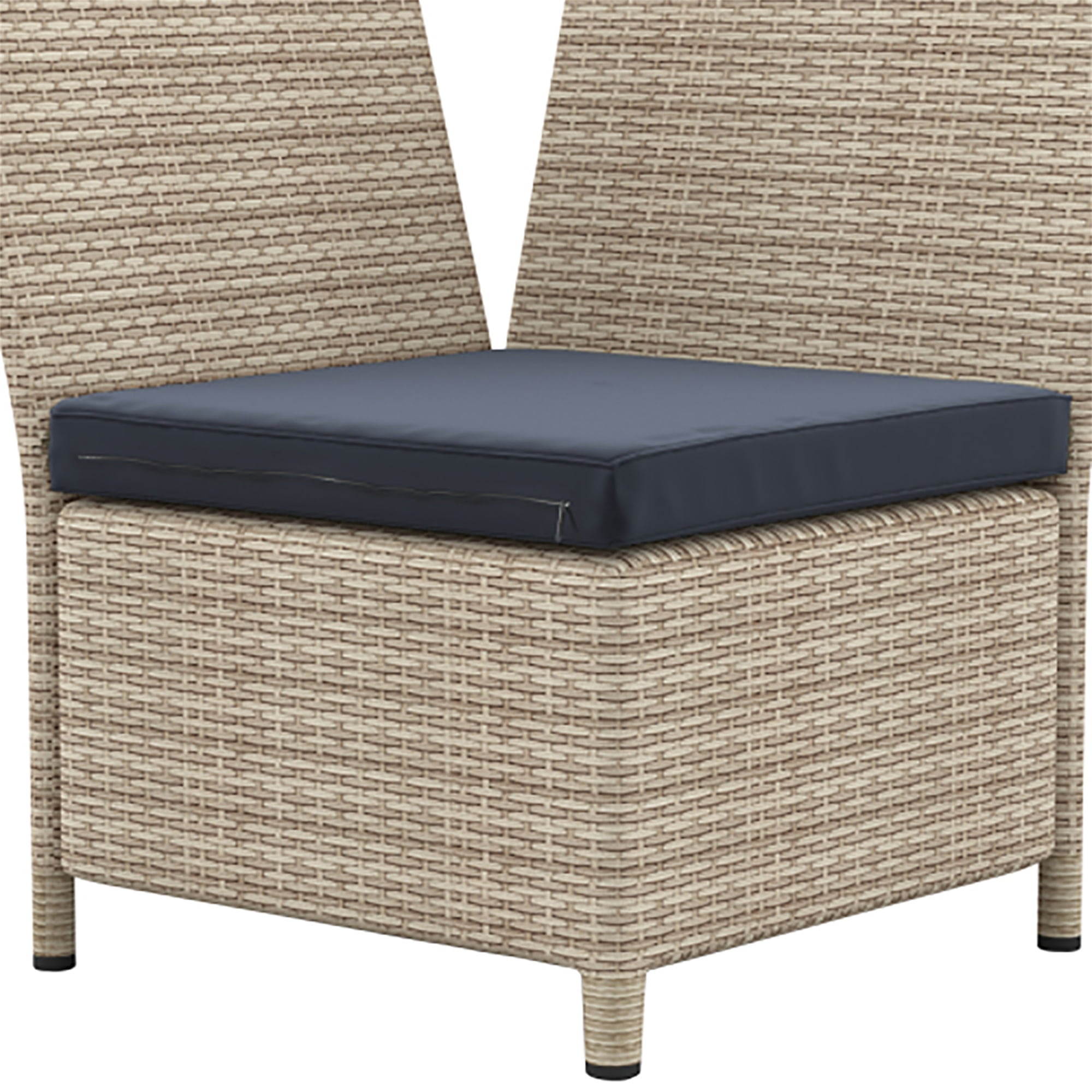 Kadyn All-weather PE Wicker Rattan Sectional Set with Adjustable Backrests for Outdoor Patio, Backyard, Poolside (4 Piece Natural Rattan + Gray Cushions)