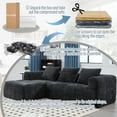thumbnail image 4 of Modular Sectional Sofa with Deep Seat, UHOMEPRO L-Shape Cloud Sectional Couch with Chaise, Pillows and Side Pockets, Modern Fabric Upholstered Couches for Living Room, No Assembly Required, Black, 4 of 12