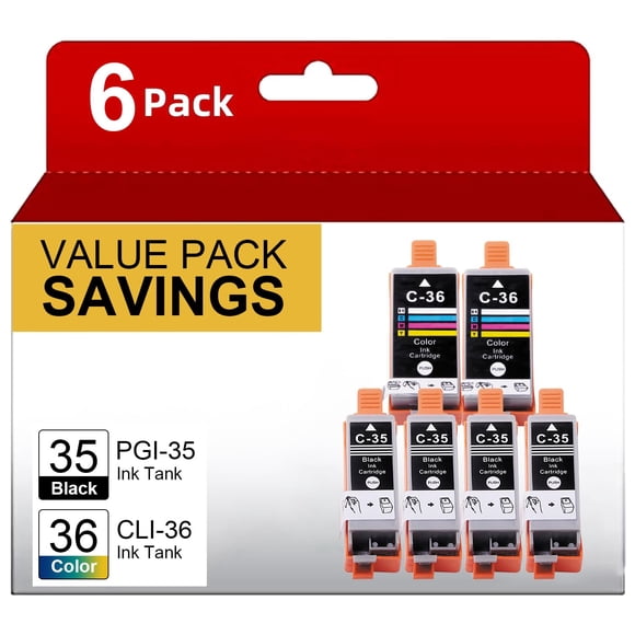 Cartuchos de tinta NEXTPAGE PGI-35 CLI-36 compatibles, paquete de 6