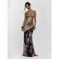 thumbnail image 6 of Brown Panther Print V-Neck Spaghetti Strap Maxi Dress Fitted Evening Gown, 6 of 6