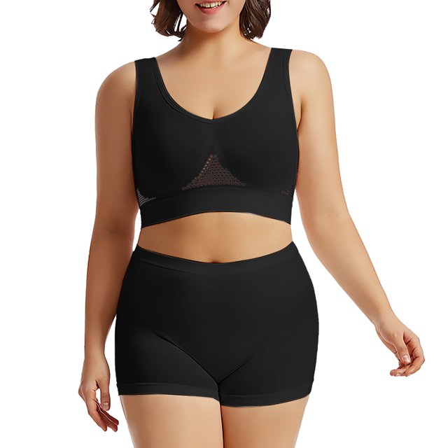 Sports Bra Women's Fitness Running Yoga Vest Without Rims Large Size Breathable Sports Bra Set