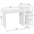 thumbnail image 2 of Yaheetech Home Office White Computer Desk with Printer Shelves and Drawer Wood Computer Workstation Study Writing Desk Laptop Table for Small Space, 2 of 5