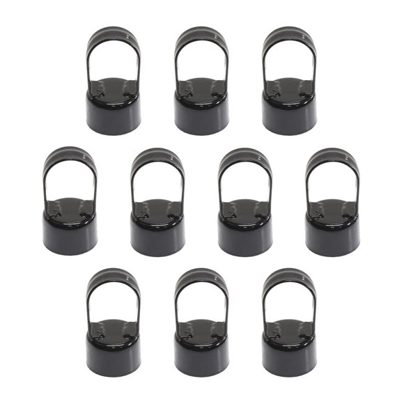 Plum Accessories Tapas de bucle para valla de eslabones de cadena negros | Tapa del riel superior del ojo | 2"" (1 7/8"" OD) x 1 5/8"" (Paquete de 10 tapas)