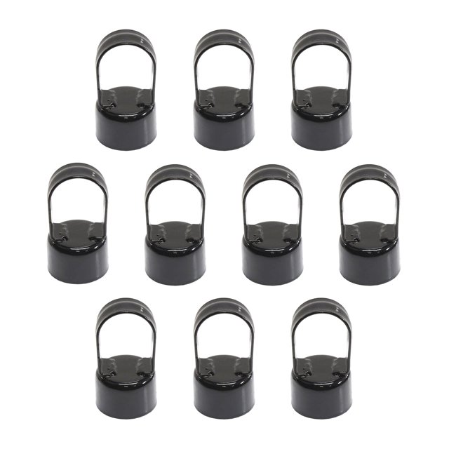 Plum Accessories Tapas de bucle para valla de eslabones de cadena negros | Tapa del riel superior del ojo | 2"" (1 7/8"" OD) x 1 5/8"" (Paquete de 10 tapas)