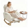 thumbnail image 4 of Garvee Nursery Silla Mecedora para 34.2 x 25.9 x 40.9", con Reposapiés, Respaldo Alto, Beige, 4 of 7
