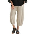 thumbnail image 1 of Pantalones casuales Sonducket de mujer de cintura elástica suelta de poliéster caqui 1 XXL, 1 of 6