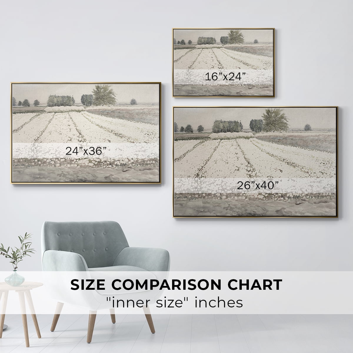 Vintage Landscape-CCCIV By Wexford Home Framed in Gold Wood Gallery Wrapped Canvas 25 in. x 37 in.