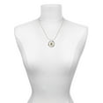 thumbnail image 3 of Delight Jewelry Goldtone Capital Letter - U - Pebble Disc - Silvertone Grandmother Ring Charm Necklace, 18", 3 of 4