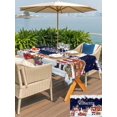 thumbnail image 4 of Outdoor Tablecloth with Umbrella Hole and Zipper, Navy Blue Christmas Rectangle Table Cloth 60x120 Inch Waterproof Tablecloth, Santa Snowman Snowflake Gifts Elk Picnic Table Cover for Patio Camping, 4 of 7