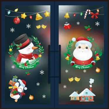 Christmas Snowflake Window Cling Stickers Glass Xmas Decals Decorations Holiday/ Christmas holiday wall glass window decoration self-adhesive painting set