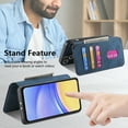 thumbnail image 3 of Wallet Case for Samsung Galaxy Note 20 Ultra Cash Credit Pocket Card Slots Holder Folio Flip Shockproof Full Coverage Detachable Magnetic Cover [Compatible with Magsafe] Kickstand, Blue, 3 of 10