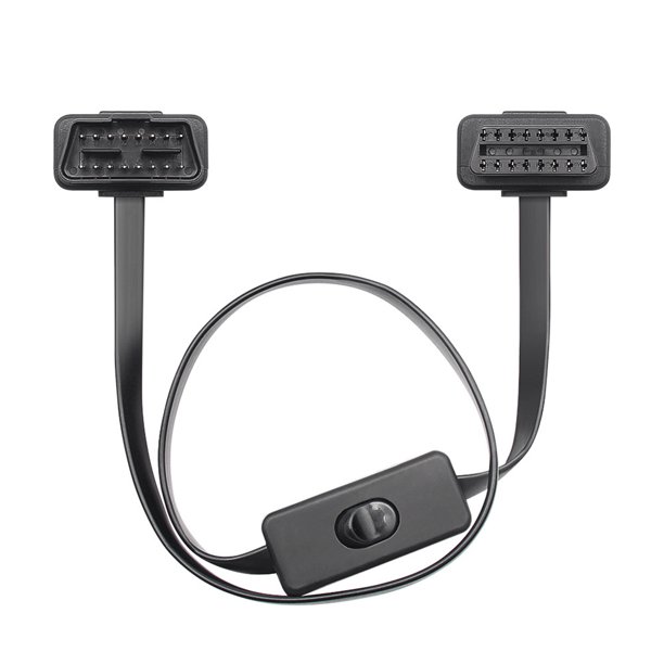 Zócalo Del Conector Obd2 Adaptador de cable de extensión OBD2 para escáner automático, macho a hembra de 60cm con interruptor de encendido/apagado