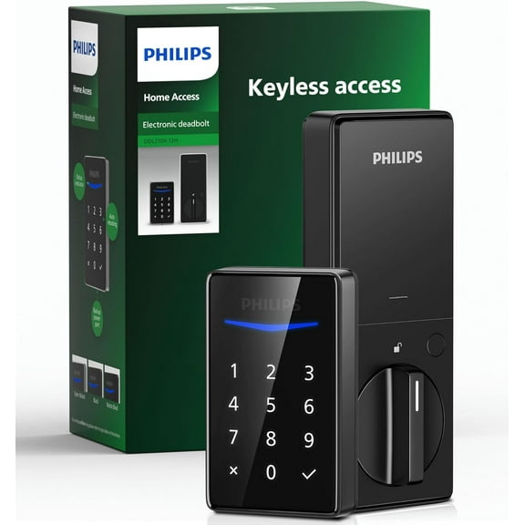 Philips Keyless Entry Door Lock Touchscreen Digital Keypad Smart Electronic Deadbolt,PIN Code,Easy Installation- Matte Black
