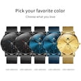 thumbnail image 6 of OLEVS Black Watches for Men Fashion Simple Ultra-Thin Minimalist Mesh Stainless Steel Strap Waterproof Quartz Analog Mens Wrist Watch, Gifts for Men, 6 of 11
