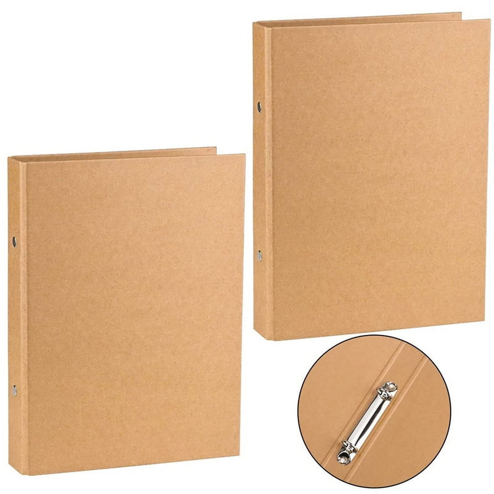 12Pcs A5 Refillable Ring Binder,A5 Kraft Paper Binder Tray with 2 Rings to Add Loose Sheets,A5 Kraft Paper Folders