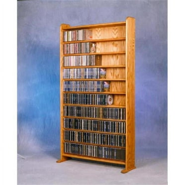 Solid Oak 10 Shelf CD Cabinet