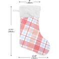 thumbnail image 2 of Colorful Blue Plaid Christmas Stockings Christmas Presonalized Large Stocking Sock, Set of 1 Xmas Party Winter Decor Candy Bag Family Holiday Gift, 17.7 Inch, 2 of 7