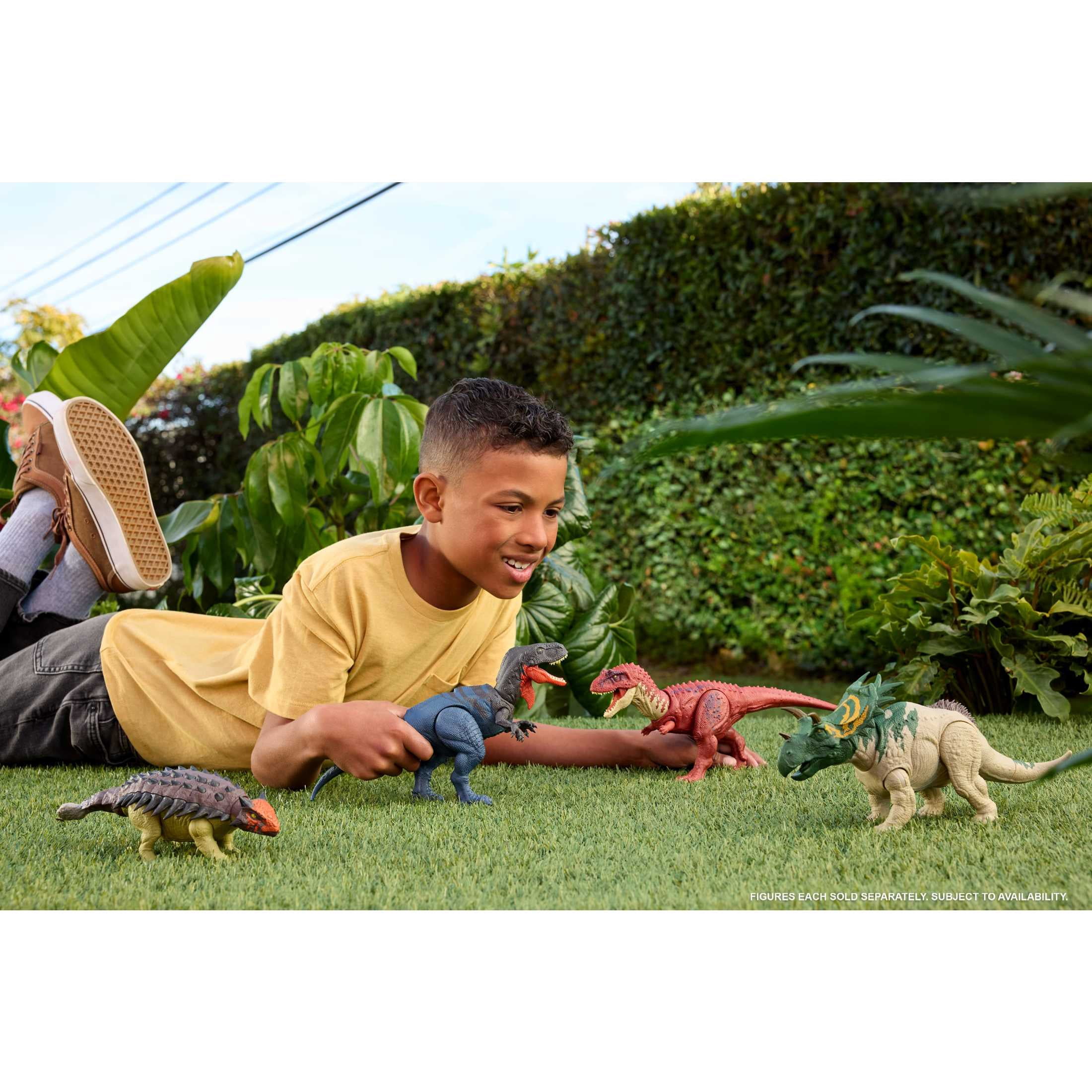Jurassic World Rebirth Wild Roar Baryonyx Dinosaur Toy, Tail Controlled Attack Chomp & Sound