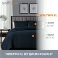 thumbnail image 5 of Swift Home 2PC Reversible Diamond Stitch Lightweight Quilt & Sham Set, Navy, Twin/Twin XL, 5 of 6