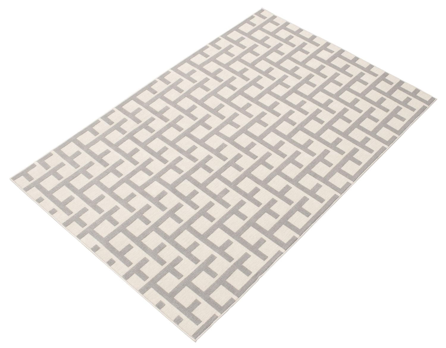 ECARPET Indoor/Outdoor for Balcony, Patio and Garden Villa Light Grey Rug