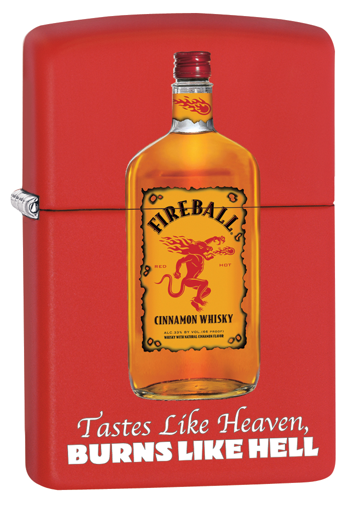 Zippo Lighter Fireball Whisky, Tastes Like Heaven Red Matte 80031