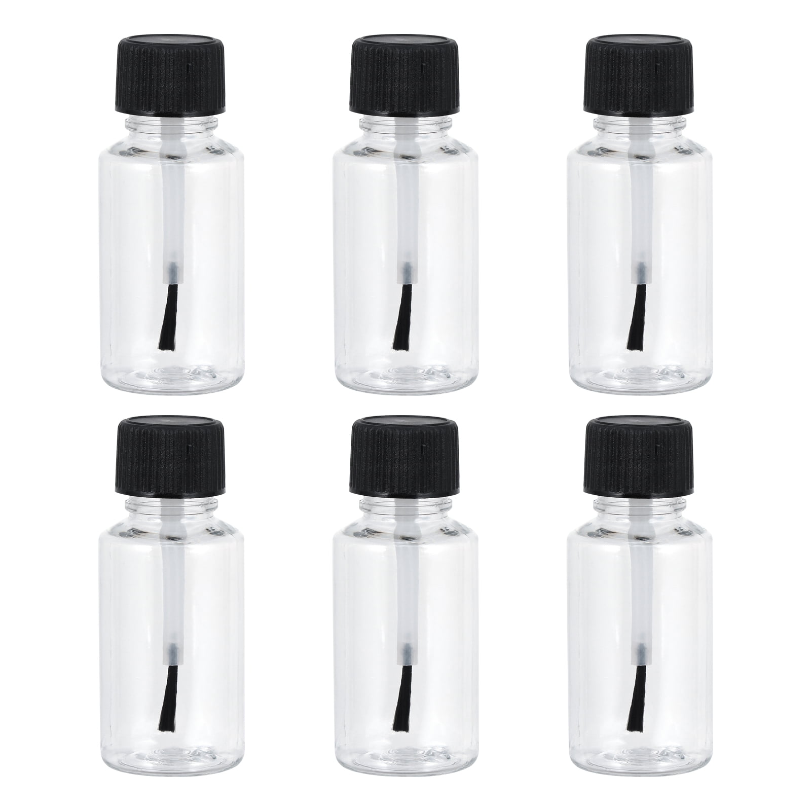 6pcs 20ml Nail Polish Bottles Empty Nail Polish Clear Bottles with and Brush