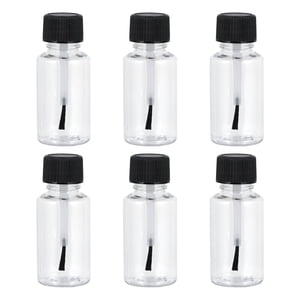 6pcs 20ml Bouteilles de Nail Polonais Videz les bouteilles de Nails Polonais clair avec et pinceau