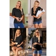 thumbnail image 4 of Weardear 3 Pack Maternity Shirts Split Side Oversized Pregnancy Tops Crew Neck Short Sleeve Postpartum Clothes, 4 of 5