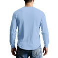 thumbnail image 5 of QHRMKOG Long Sleeve Henley Shirts for Men Modern Fit Thermal Basic Color Shirt Comfort T-Shirt Trendy Pullover Tops Blue S, 5 of 9