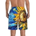 thumbnail image 3 of KLL vintage Starry Sunflower Men's Casual Summer Beach Shorts Hawaiian Shorts with Pockets-X-Large, 3 of 5