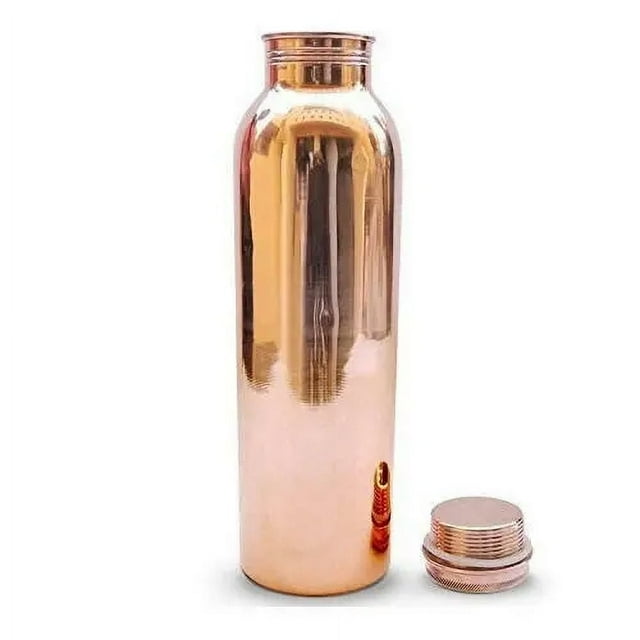 Traveler's Copper Water Bottle, Leak-Proof joint free Ayurvedic 900 ML 32 Oz