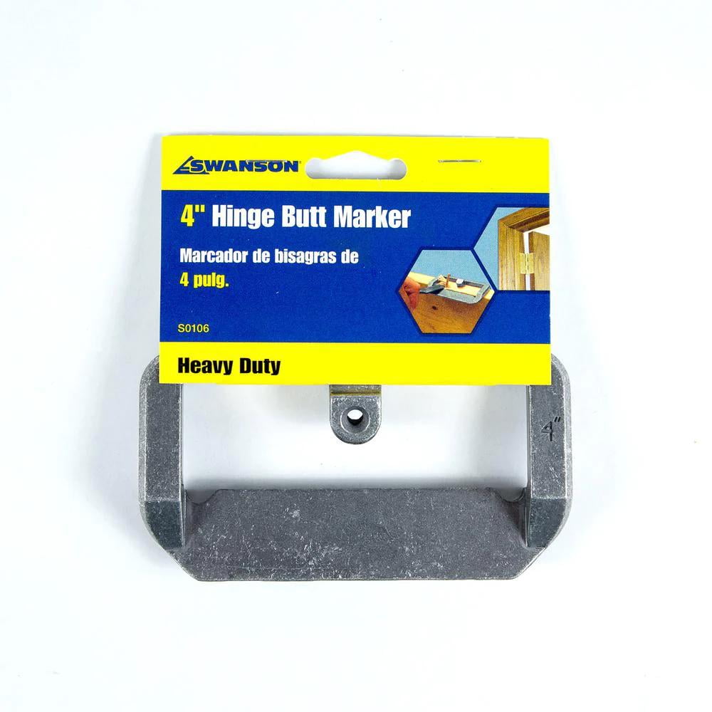 Swanson Tool Co S0106 4-inch Solid Aluminum Hinge Butt Marker, Matte Finish
