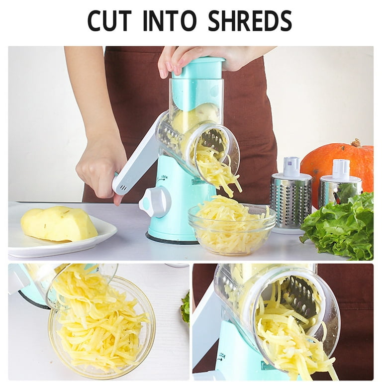 Cheese Grater, Labor Saving Table Top Drum Grater With Handle For